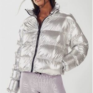Fabletics Silver Wander Puffer Jacket